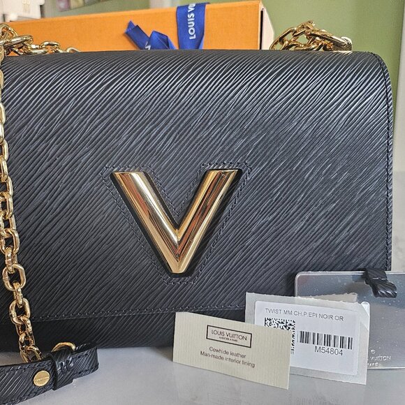 Louis Vuitton Twist Shoulder Bag MM Black Leather Epi - Picture 11 of 11
